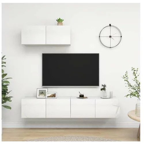  TV omarice 3 kosi visok sijaj bela iverna plošča