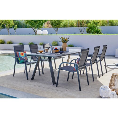 Ambia Garden STOL aluminij antracit, črna Slike