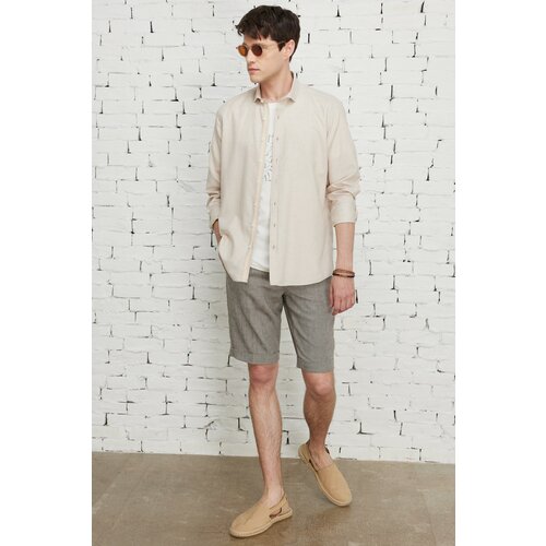 AC&Co / Altınyıldız Classics Men's Brown Slim Fit Slim Fit Side Pocket Diagonal Patterned Cotton Shorts Cene