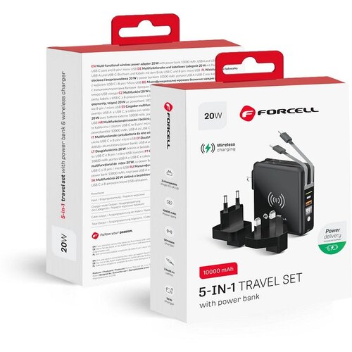 forcell multifunkcionalni punjac  5in1 20W 10000 mah sa power bank-om crni Cene