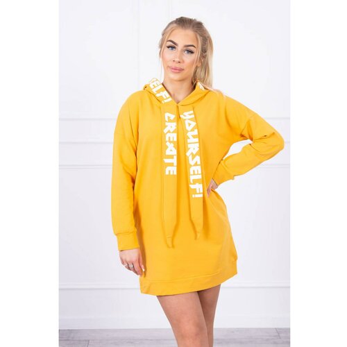 Kesi Dress with hood Oversize mustard Slike