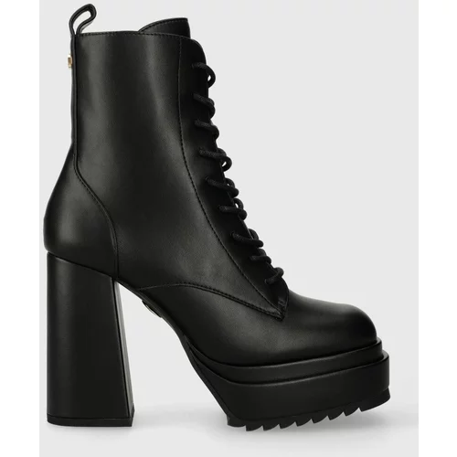 Buffalo Gležnjače May W Lace Up Boot za žene, boja: crna, s debelom potpeticom, 1220029