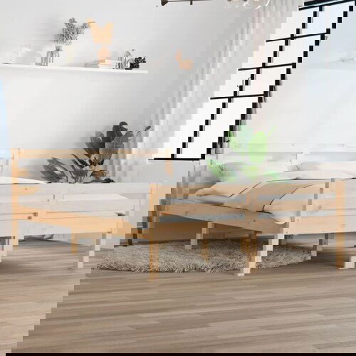 The Living Store Posteljni okvir trden les 150x200 cm - Posteljni Okvir, (21525917) Slike