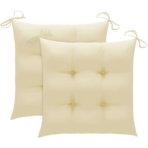  Jastuci za stolice 2 kom krem bijeli 40x40x7 cm tkanina Oxford Slike