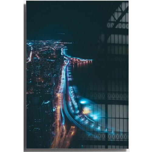 Wallity Steklena slika 50x70 cm Night Way – Wallity Cene