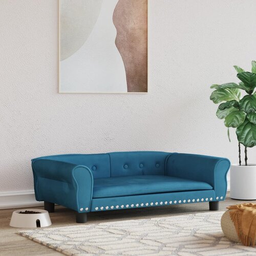 vidaXL Krevet za pse plavi 95 x 55 x 30 cm baršunasti Cijene