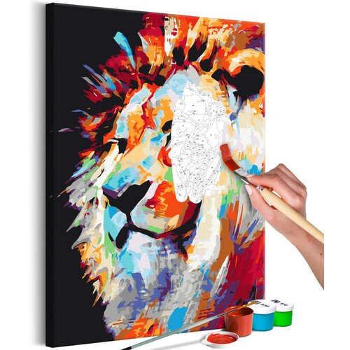  Slika za samostalno slikanje - Portrait of a Colourful Lion 40x60 Slike