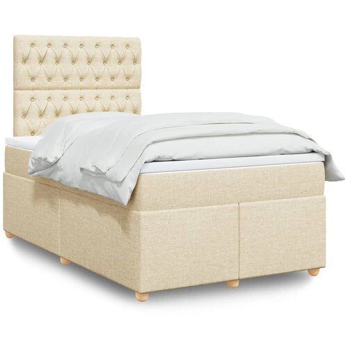  Krevet box spring s madracem krem 120 x 190 cm od tkanine Cijene