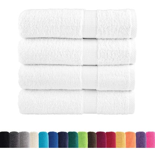 VidaXL Ručnici za kupanje SOLUND 4 kom bijeli 100x150 cm 600 gsm Slike