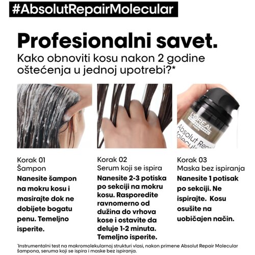 L&amp;acute;Or&amp;eacute;al Paris L&amp;rsquo;Or&amp;eacute;al Professionnel Absolut Repair Molecular &amp;Scaron;ampon 300ml Slike