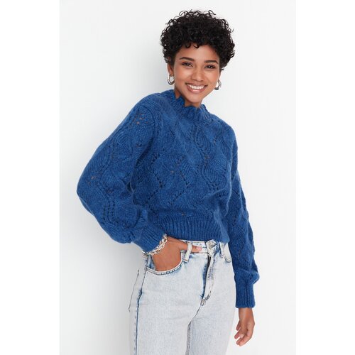 Trendyol Indigo Openwork Knitwear Sweater Slike