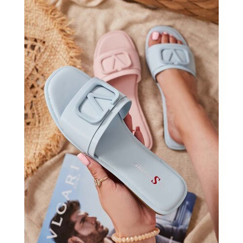 Resti Cartec blue women's eco leather slippers - Footwear Cene