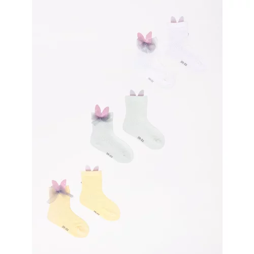 Yoclub Kids's Ankle No Show Boat Socks Patterns 3-Pack SKC/3D-AP/3PAK/GIR/001