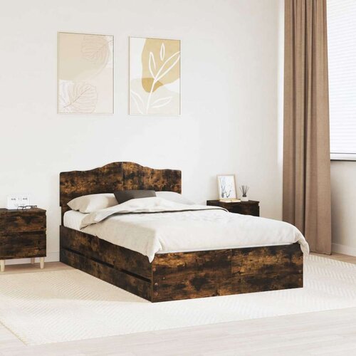  Okvir za krevet s ladicama Dimljeni hrast 120 x 200 cm - Dimljeni hrast 120 x 200 cm Cijene