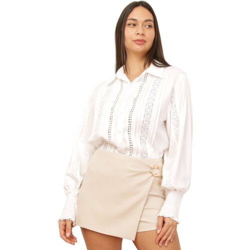 La Modeuse Srajce z dolgimi rokavi 77509_P183761 Bela Cene