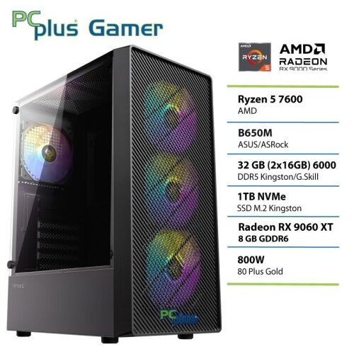 PCPLUS Gamer Ryzen 5 7600 32GB 1TB SSD RX 9060XT 8GB gaming namizni računalnik Cene