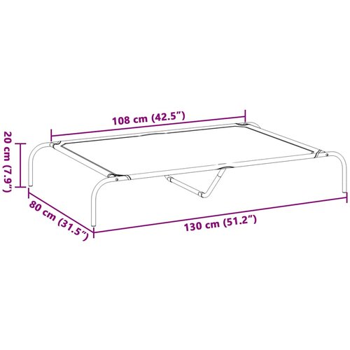  Povi&amp;scaron;eni krevet za pse crni 130x80x20 cm tekstil i čelik Slike