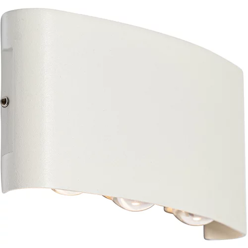 QAZQA Zunanja stenska svetilka bela z LED 6 lučkami IP54 - Silly