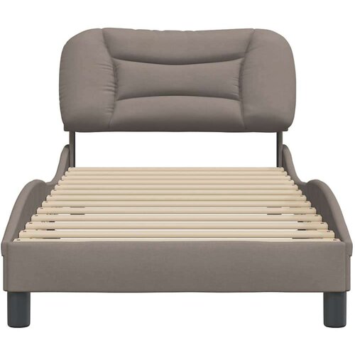 VidaXL Okvir za krevet s uzglavljem smeđesivi 90x190 cm od tkanine Slike