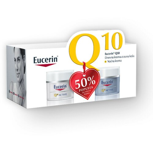 Eucerin box Q10 dnevna krema za suvu kožu + noćna krema sa 50% popusta Cene