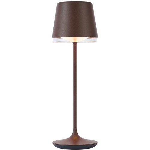 QAZQA Professional Namizna svetilka rjave barve, vklj. LED IP65, polnilna s polnilno postajo - Bass Slike