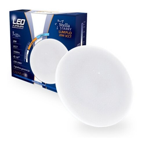 Lumax led plafonjera stella starry lumplo-20w 3cct (6000/4000/3000k) 1600lm 260x60 ( 006924 ) Cene