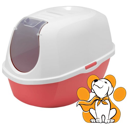 Moderna smart cat spicy coral, zatvoreni toalet za mačke, crveni Cene