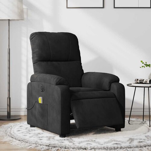 vidaXL Električni masažni naslonjač crni od mikrovlakana Cijene