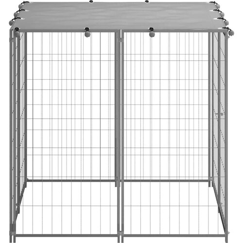 VidaXL Kavez za pse srebrni 110 x 110 x 110 cm čelični Slike