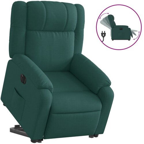 Maison Chic Električni naslanjač - Relax naslanjač s funkcijo vstajanja temno zeleno blago, (22061220) Slike