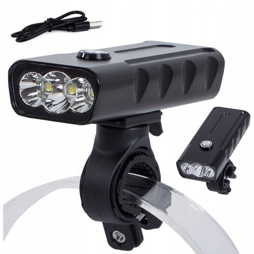 VERKGROUP Alu. LED CREE XM-L T6x3 kolesarska luč IPX5 črna USB 7500K, (5000238827) Cene