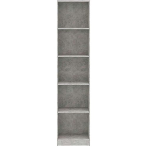 VidaXL Knjižna omara 5-nadstropna betonsko siva 40x24x175cm iverna pl. Slike