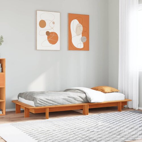 Furnova Posteljni okvir brez vzmetnice vo&amp;scaron;čeno rjav 90x190 cm borovina, (21939850) Slike