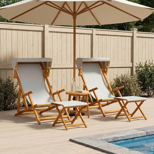  Ležaljka 4 pcs 3 Pozicija Čvrsto drvo eukaliptusa Krem - Krem 2x ležaljka + 2x podmetalo Cijene