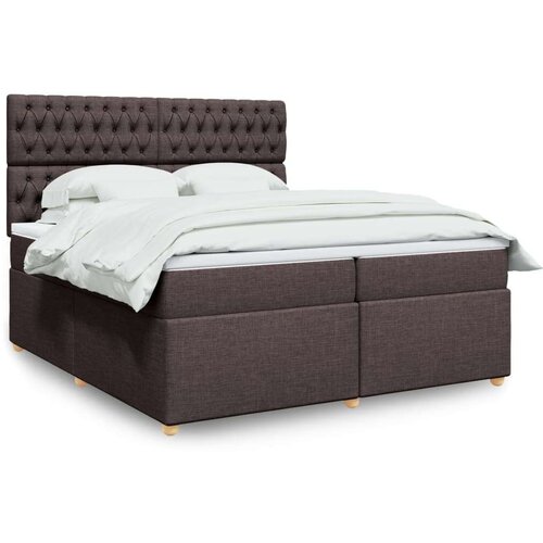 vidaXL Box spring postelja z vzmetnico temno rjav 200x200 cm blago, (21307657) Cene