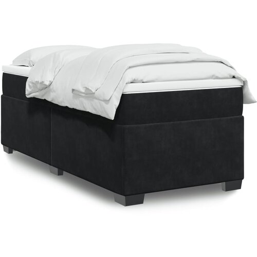  The Living Store Box spring postelja z vzmetnico črna 80x200 cm žamet - Box Spring Postelja, (21490562) Slike