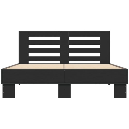  Okvir kreveta crni 140 x 200 cm od konstruiranog drva i metala Slike