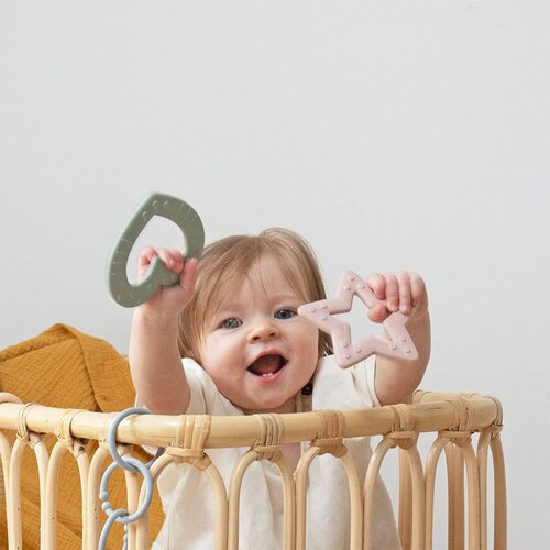 Bibs Baby Bitie Star grizalo Blush 1 kos Slike