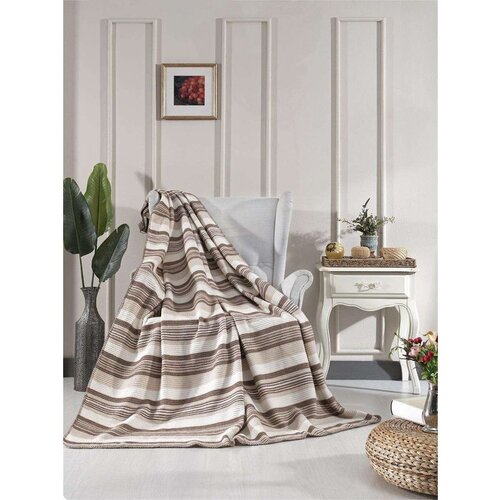  Waffle - Beige BrownBeigeCream Double Blanket Slike