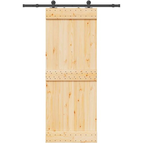 vidaXL Klizna vrata s priborom za montažu 80 x 210 cm masivna borovina Cene