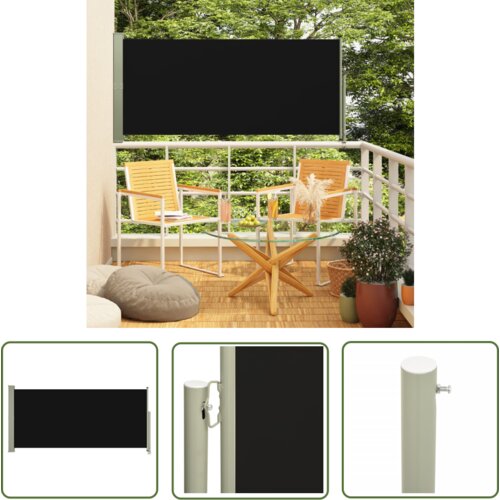  The Living Store Zložljiva stranska tenda za teraso 140x300 cm črna - Stranska Tenda, (21743011) Slike