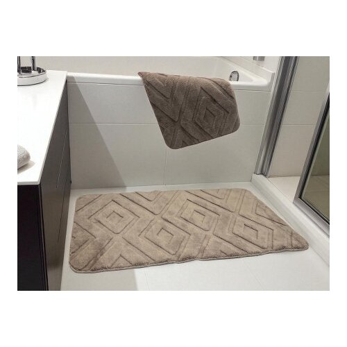  Dvodelni set prostirki za kupatilo &amp;ndash; Cik-cak dizajn A10 ( VLK000185-krembojaa10 ) Slike