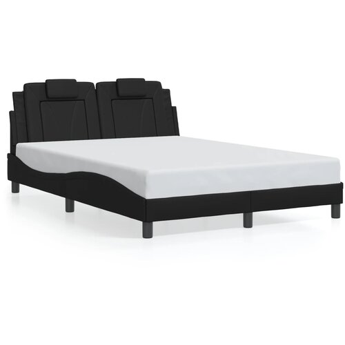 VidaXL Okvir za krevet s LED svjetlima crni 140x190 cm od umjetne kože Slike