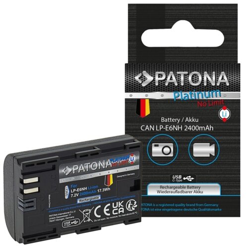 Patona Zamenska akumulatorska baterija za Canon LP-E6NH 2600 mAh Li-Ion Platinum USB-C Slike