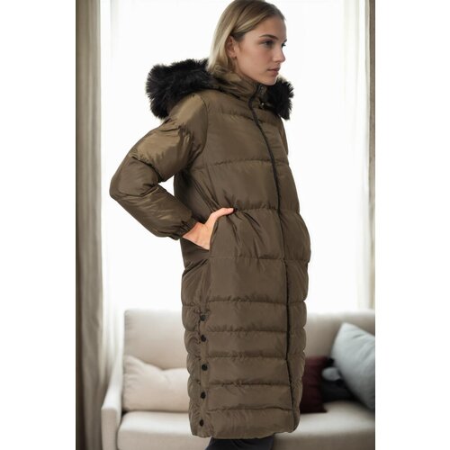 Dewberry Z6740 LADIES&amp;#039; COAT-KHAKI-1 Slike