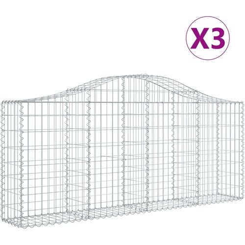  Lučne gabionske ko&amp;scaron;are 3 kom 200x30x80/100 cm pocinčano željezo Slike