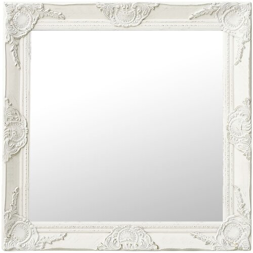 VidaXL Zidno ogledalo u baroknom stilu 60 x 60 cm bijelo Slike