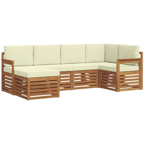  Set vanjskih sofa 6 kom. Prirodna i krem Poliester 247 x 128,5 x 73 cm Slike