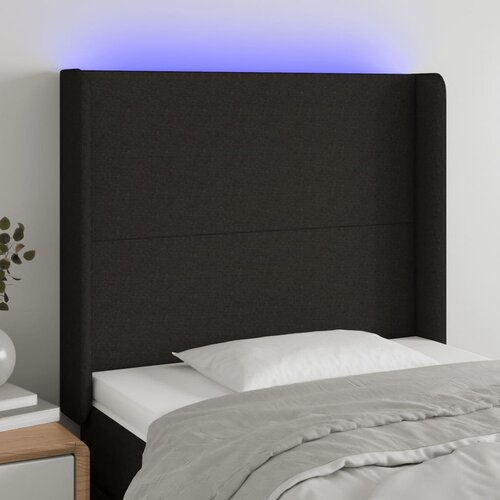 VidaXL LED uzglavlje crno 83 x 16 x 118/128 cm od tkanine Slike