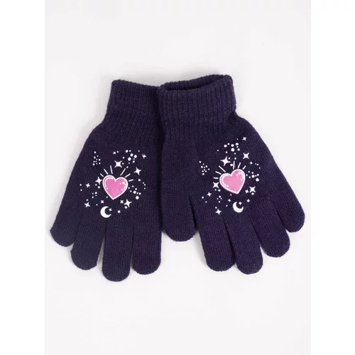 Yoclub Kids's Gloves RED-0012G-AA5A-021 Navy Blue